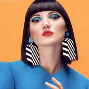 New Festival Stripe Dot Acrylic Earrings